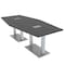 Skutchi Designs 45 in W, 96 in L, 29 in H, Engineered Wood Top, Grey HAR-HEX.IR-46x93-DOU-ELEC-ASIANNIGHT - alternate 1